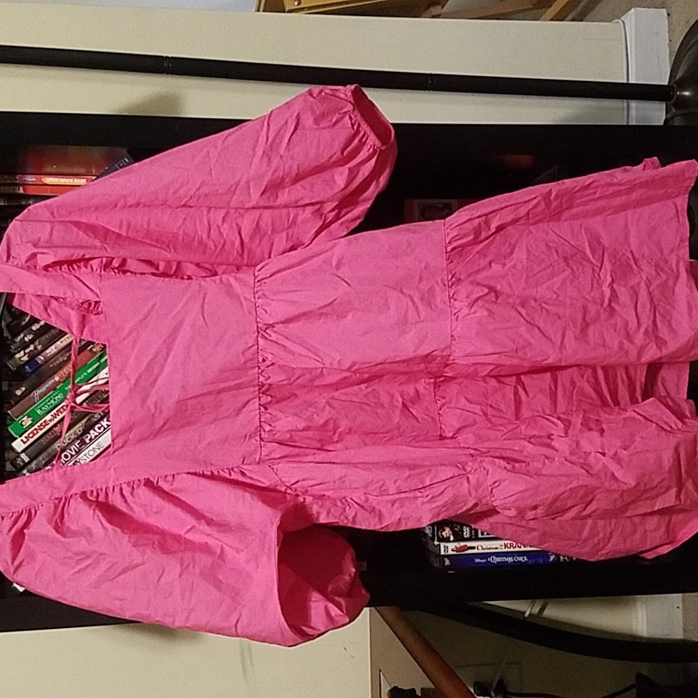 A New Day pink tiered dress with pockets